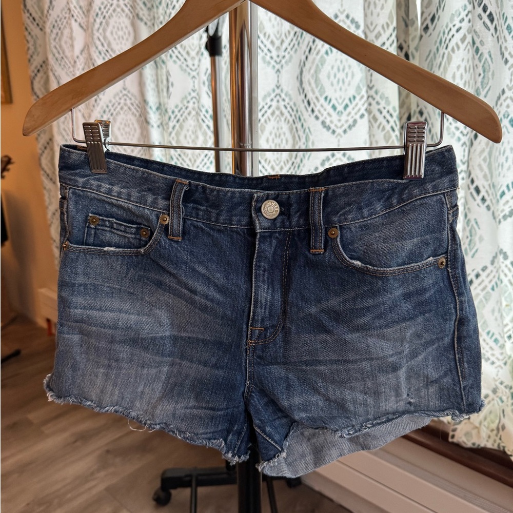 J. Crew Distressed Dark Blue Denim Cutoff Shorts